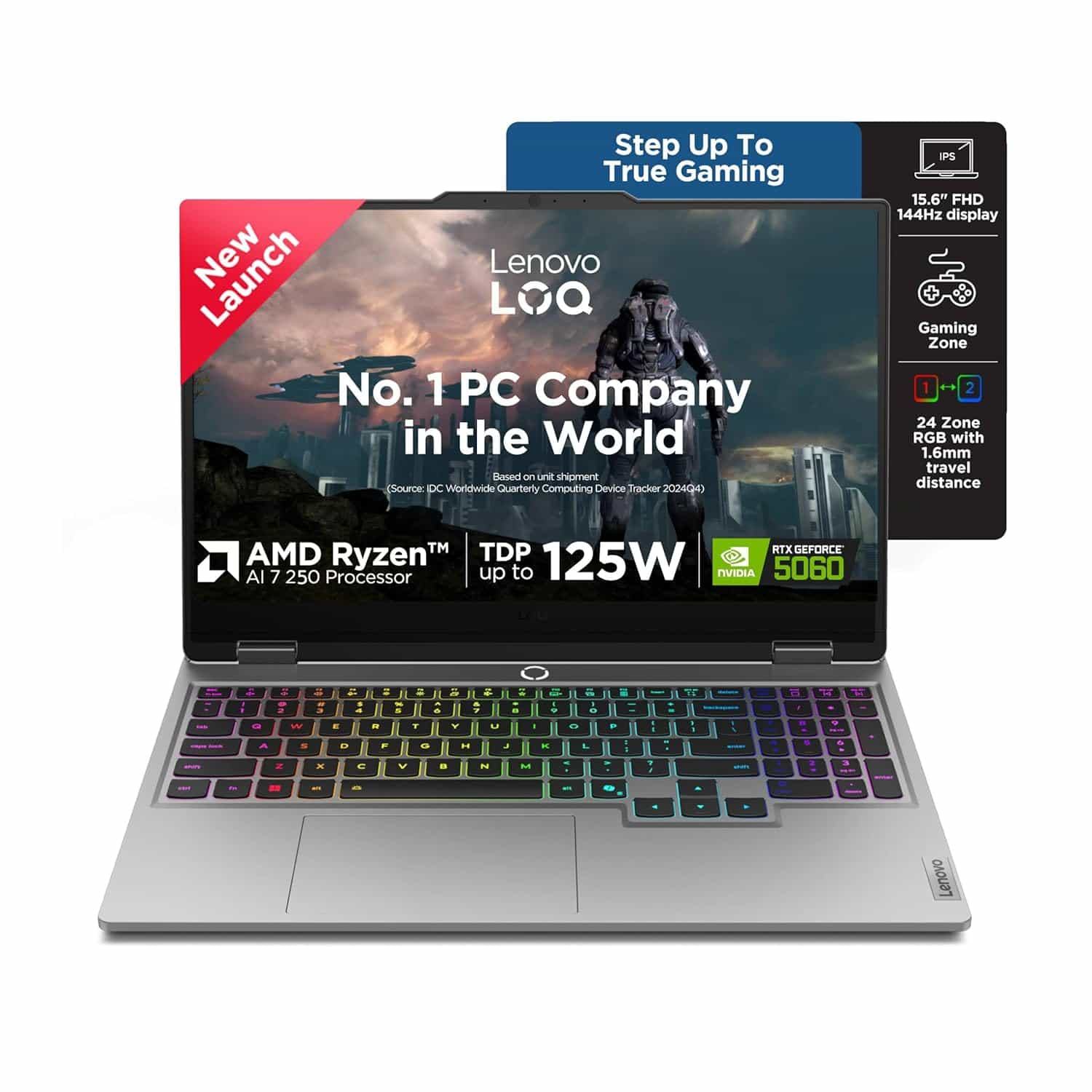 83JG008MIN/PROCESSOR AMD RYZEN 7/AI PC CATEGORY AI-GAMING/INTEGRATED AMD RYZEN/NVIDIA GEFORCE RTX 5060/24GB/1TB/15.6 FHD/BACKLIT/LUNA GREY/WIN11/OFFICE 2024/LENOVO/LAPTOP