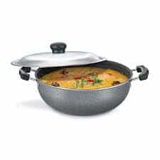 RAGA ROUND BASE KADAI 200MM (SS LID)(NSRRBK200001) - NON STICK COOKWARE - BUTTERFLY