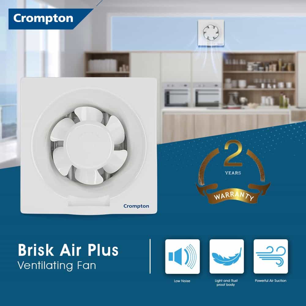 150MM BRISK AIR PLUS (6 INCH)(WHITE)(FALSE CEILING DESIGN)(BRISKAIRPLUS6WHT)-FAN-EXHAUSTFAN-CROMPTON