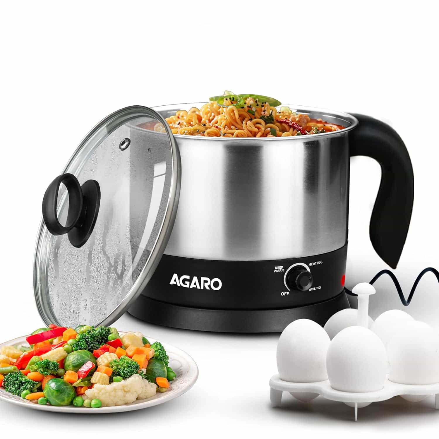 REGENCY (1.2 LTR)(MULTI COOK KETTLE)(WITH STEAMER)(600W)(33874)-ELECTRIC KETTLE-AGARO