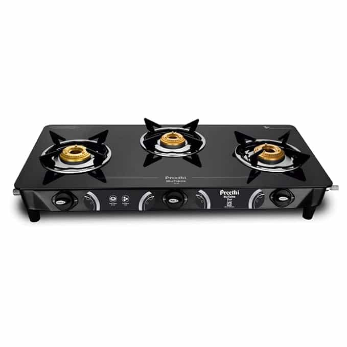 LUXE PRO 3B (3 BURNER(GLASS TOP)(19000134)(GTS417) - GAS STOVE - PREETHI