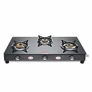 SPARKLE 3BR T-PIPE BATI (3 BURNER) (GLASS TOP)(GTS 104)(19000089) - GAS STOVE - PREETHI